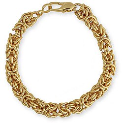 14k Yellow Gold Overlay Byzantine Bracelet