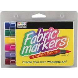 Uchida Brush Tip Fabric Markers (Pack of 6)