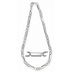 14k White Gold Overlay 24-inch Triple Tie Chain