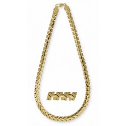 14k Yellow Gold Overlay 24-inch Fancy S-link Chain