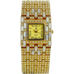 Jules Jurgensen Women's Square Gold Dial Watch