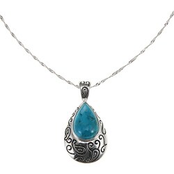 Sterling Silver Turquoise Teardrop Necklace