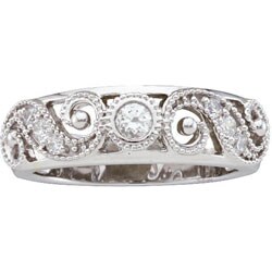 14k White Gold 1/5ct TDW Diamond Vintage Ring (H-I, I1)