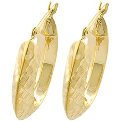 14k Yellow Gold Stamped Hoop Earrings