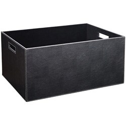 Ebony Faux Leather Medium Storage Box