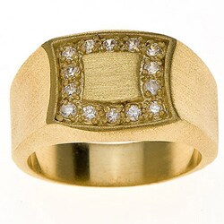 14k Yellow Gold Overlay Men's Signet Ring