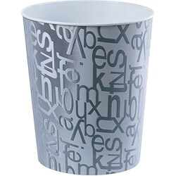 3D Silver Alphabet Holographic Wastebasket
