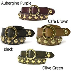 Linea Pelle Women's Skinny Stud Cluster Belt