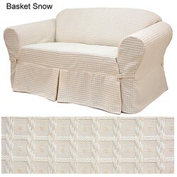 Basket Creme Loveseat Slipcover