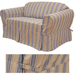  Denim Stripe Chair Slipcover