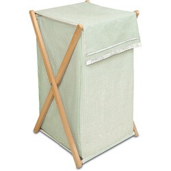 Badger Basket Sage Gingham Wood Frame Hamper