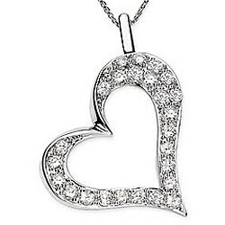 14k Gold 2ct TDW Diamond Open Heart Necklace (H-I, I1-2)