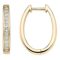 14k Yellow Gold 1ct TDW Diamond Hoop Earrings (H-I, I1-I2)