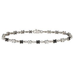 10k Gold 1ct TDW Black/ White Diamond Bracelet (IJ, I3)