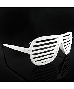 White Plastic Slatted Shades Sunglasses