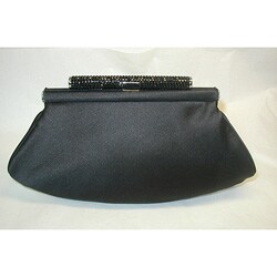 Aspects Black Satin Crystal Encrusted Clutch