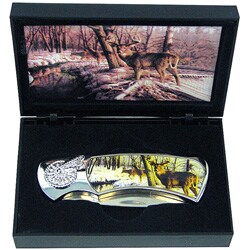 Deer Lock-back Pocket Knife in Matching Display Box