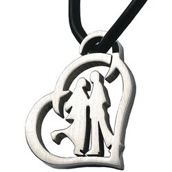 Stainless Steel Heart Couple Necklace
