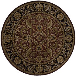 Hand-tufted Classics Black Wool Rug (8' Round)