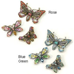 Sweet Romance French Butterfly Trio Pins