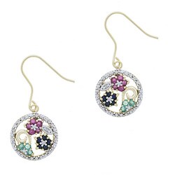 Glitzy Rocks 18k Gold over Sterling Silver Gemstone Earrings