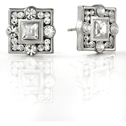 Iced-out Cold Blue Steel Earrings