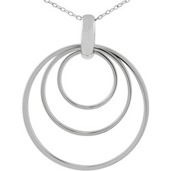 Sterling Silver Large Multiple Circles Necklace