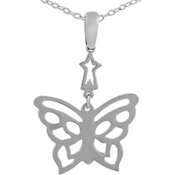 Sterling Silver Cutout Butterfly Necklace