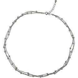 Sterling Silver Multi-strand Rolo Bead Necklace
