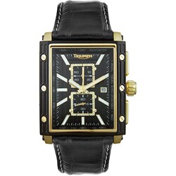 Triumph Motorcycles Men's Black/ Yellow Watch