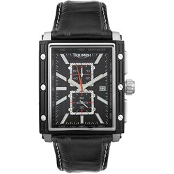 Triumph Motorcycles Men's Black Dial Square Watch
