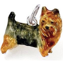 Best in Show Sterling Silver Enamel Yorkshire Terrier Charm