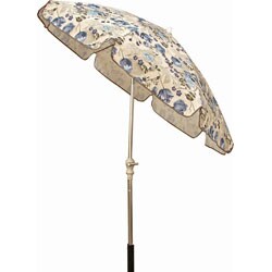Blue/ Beige Floral 7.5-foot Patio Umbrella