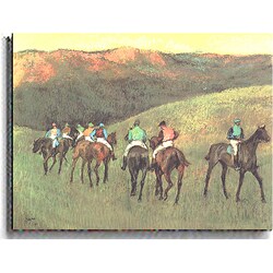 Edgar Degas 'Racehorses in a Landscape' Canvas Art