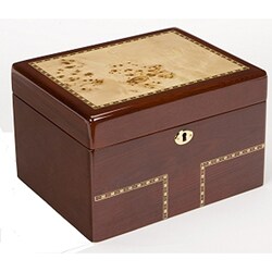 Burl Treasure Chest with Stainless Steel Urn