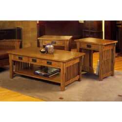 Mission Solid Oak 3-piece Coffee and End Table Set