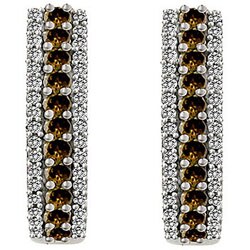 14k Gold 1ct TDW Champagne Diamond Earrings (I-J, I2)