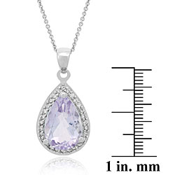 Glitzy Rocks Rose De France/ Cubic Zirconia Teardrop Necklace