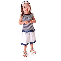 Picture Me Toddler Girl's 2-piece Nautical Capris Set