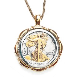 American Coin Treasures Walking Liberty Silver Half Dollar Necklace