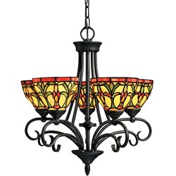 Tiffany-style 5-light Chandelier