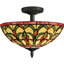 Tiffany-style Semi-flush Ceiling Fixture