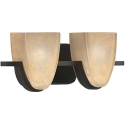 Old Bronze 2-light Bath Bar Light