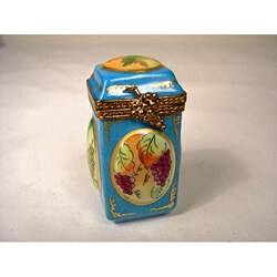 Limoges Hand-painted Vineyard Medallion Box