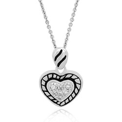 Sterling Silver Cubic Zirconia Heart Necklace