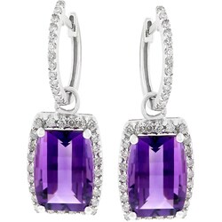 14k Gold Amethyst and 1/2ct TDW Diamond Earrings