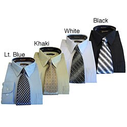 Dolphino Men's Dress Shirt and Tie Gift Set