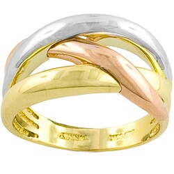14k Tri-tone Gold Intertwined Ring