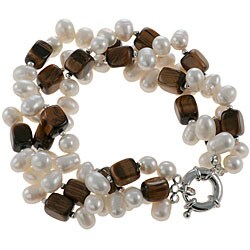 Maddy Emerson Couture Pearl and Tiger's Eye Bracelet (7-8 mm)