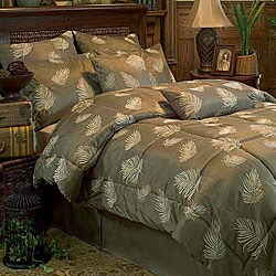 Fern Leaf Embroided 4-piece Comforter Set